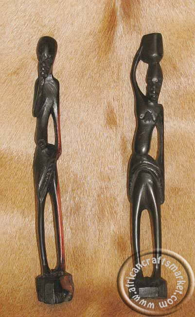 African skinnynatural ebony wood couple