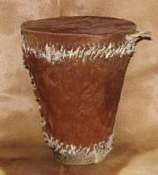 African animal hide Zulu drum