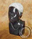 African hand carved stone women bust