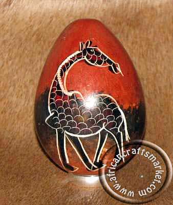 African soapstone Giraffe egg