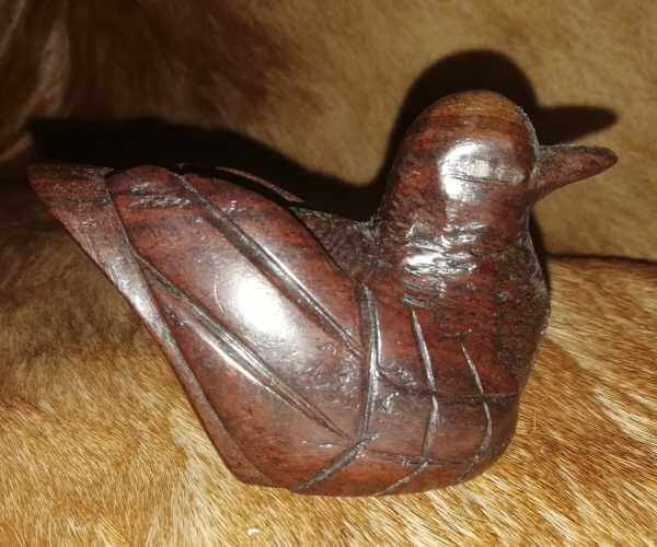 African hand carved wooden bird