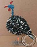 African handcrafted wire beaded Guinea fowl