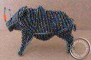 African handcrafted wire beaded Rhino