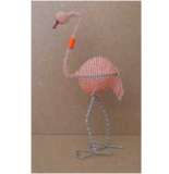 African handcrafted wire beaded Flamingo