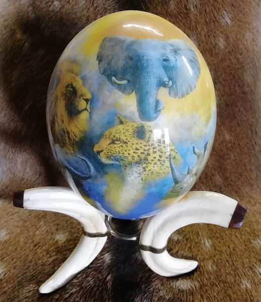 Decoupage Ostrich Egg -big 5