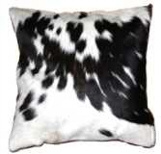 Nguni cow hide cushion-black and white