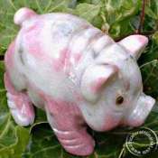 African Gemstone Hand Carved Pig