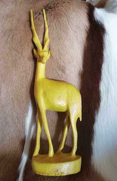 African hand carved wooden Impala