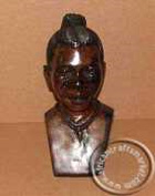 African hand carved wooden female bust