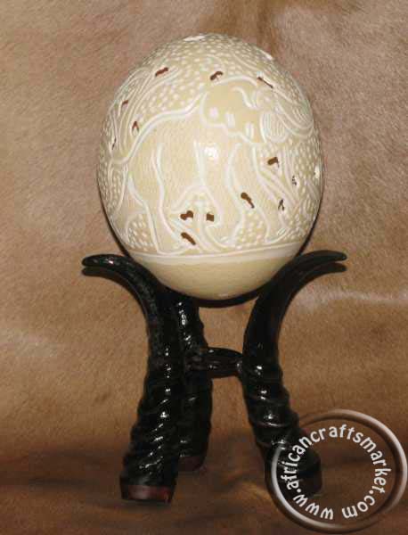 Ostrich egg holders - male Springbok horns
