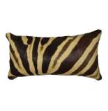 Zebra hide bolster cushion