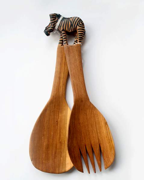 African hand carved cooking utensils