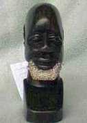 African hand carved stone Zulu male bust