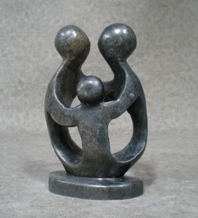 African Soapstone Abstract family of 3