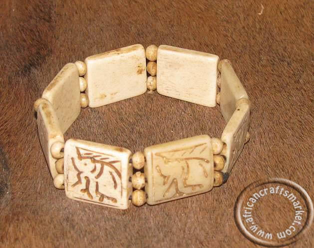 African bone bracelet - Cream
