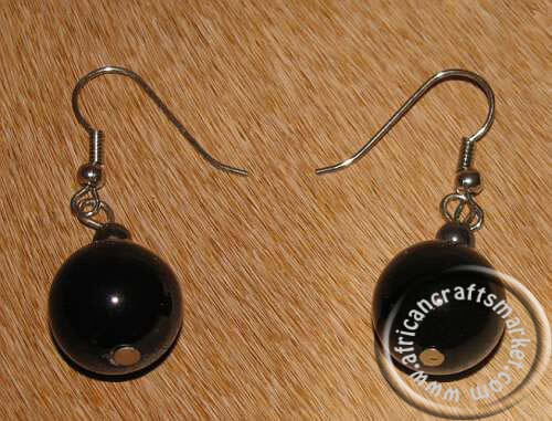 African Hematite stone ear ings