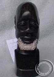 African wood carved female bust head