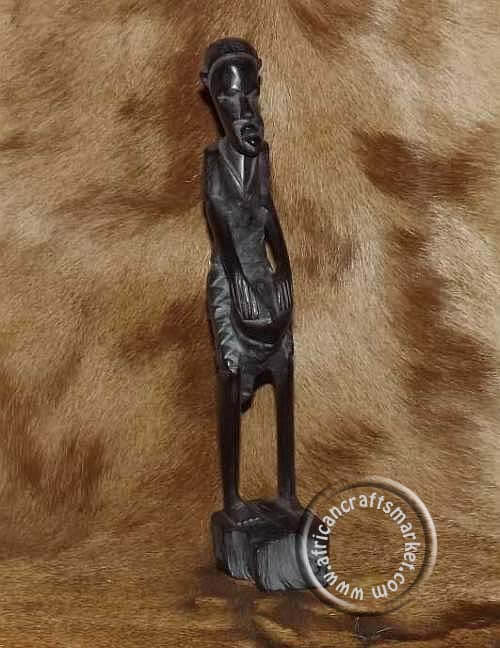 African Ebony wood Zulu drummer