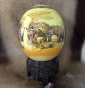 Decoupage Ostrich Egg - Rhino