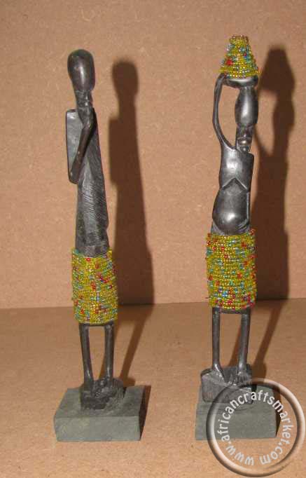 African Ebony beaded skinny people