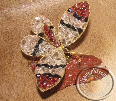 African gemstone butterfly - 9cm