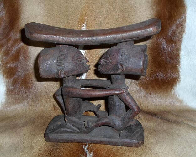 African Nkishi power statue headrest