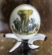 Big 5 decoupage ostrich egg Decoupage Ostrich Egg -big 5