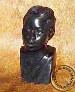 African hand carved stone tribal bust of tribes woman