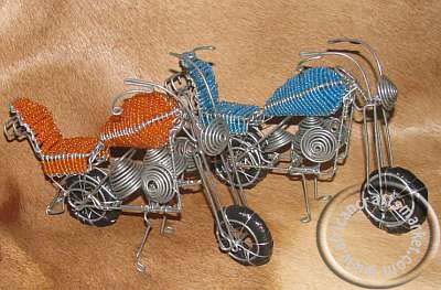 African wire Harley Davidson - Beaded