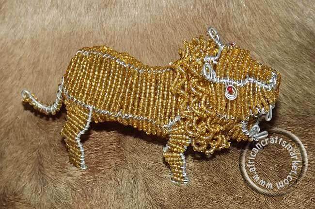African wire beaded Lion