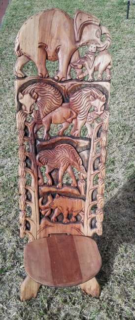 African hand carved chair