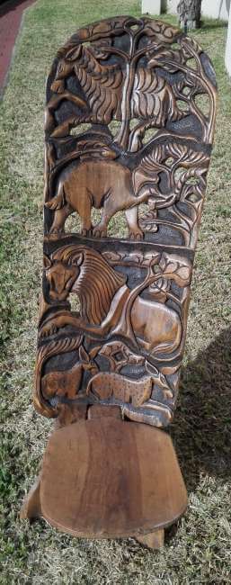African hand carved chair