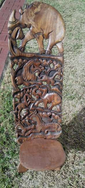 African hand carved chair