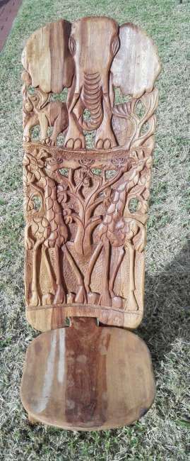 African hand carved chair