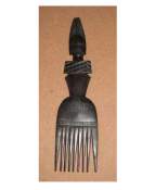 African Hand Carved Ebony Comb