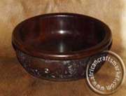 African Ebony Engraved Salad Bowl