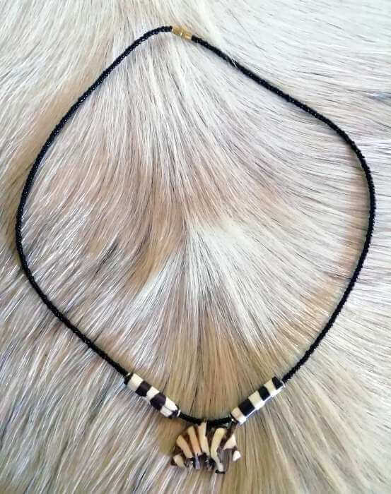 African Zebra bone necklace