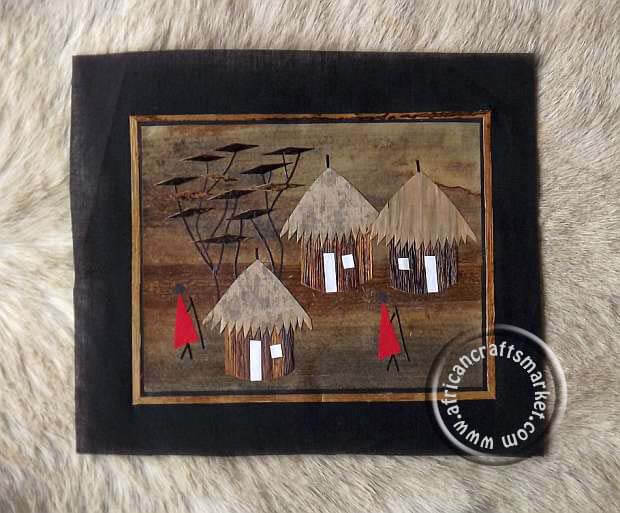 Banana leaf art - Village