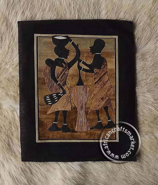 Banana leaf art - African people