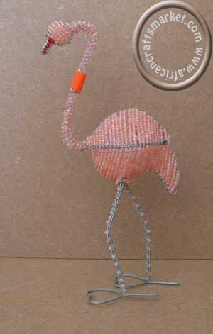 African wire beaded Flamingo