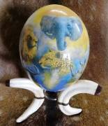 Big 5 decoupage ostrich egg Decoupage Ostrich Egg -big 5