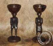 African Wooden Couple Candle Holder