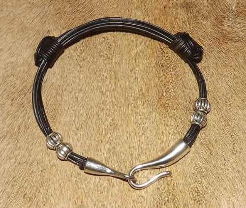 African grass reed bracelet - brass beads