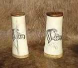 Bone and horn salt and pepper shakers