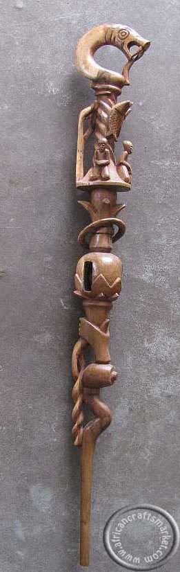 African Nyami Nyami walking stick