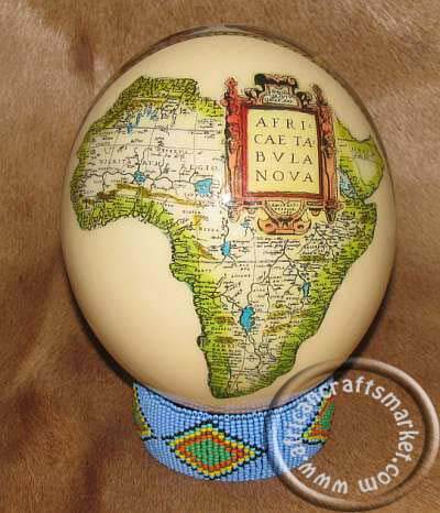 African map - big 5 ostrich egg