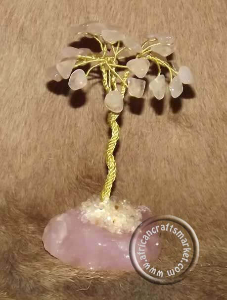 African  Rose Quartz  gemstone tree