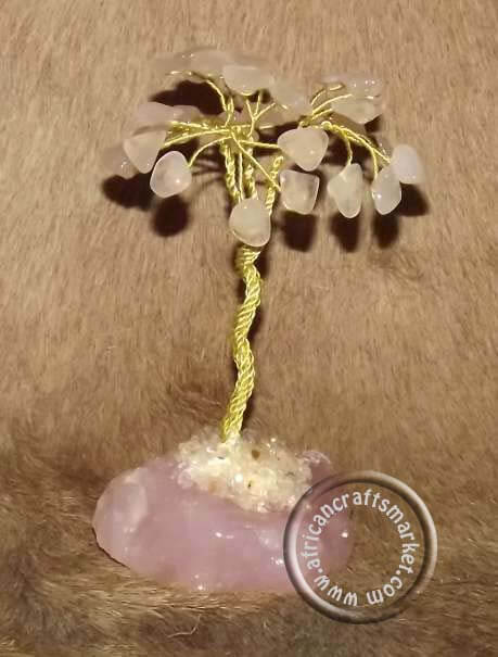 Rose Quartz gemstone tree African Rose Quartz gemstone tree