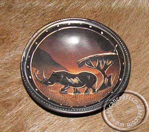 African soapstone bowl - Rhino