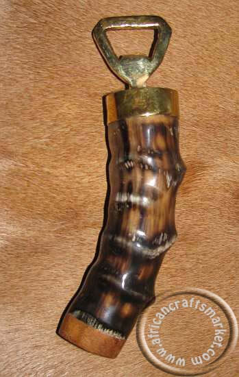 African animal horn bottle openers